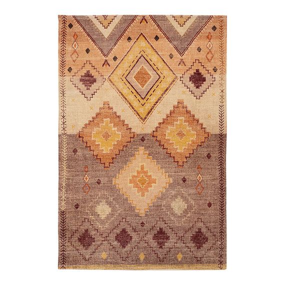Ковер из хлопка с этническим орнаментом цвета лаванды из коллекции Ethnic, 120х180 см, Tkano