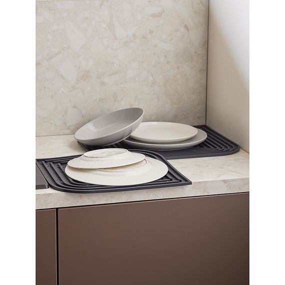 Коврик для сушки посуды Dry Flex, 34,6х44,6 см, темно-серый, Smart Solutions, изображение 3
