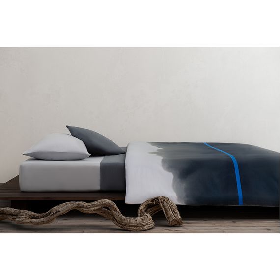Комплект постельного белья из умягченного сатина из коллекции Slow Motion, Electric Blue, 150х200 см, Tkano, изображение 3