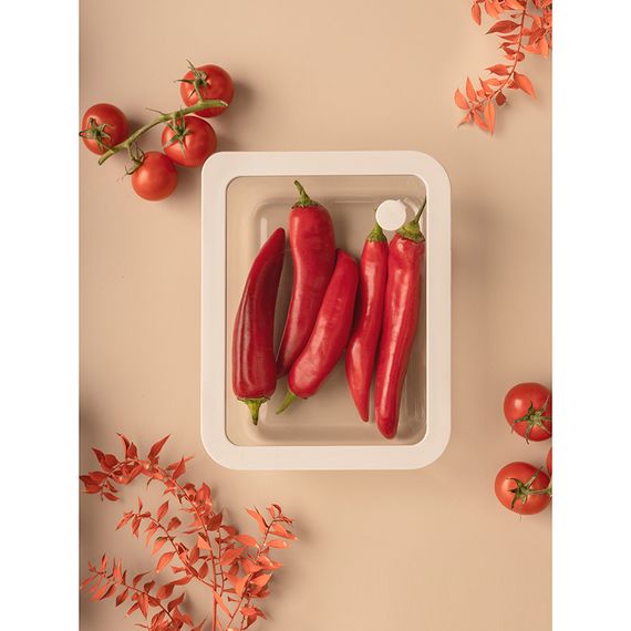 Контейнер для запекания и хранения стеклянный с вакуумным эффектом, 1,4 л, светло-серый, Smart Solutions, изображение 4