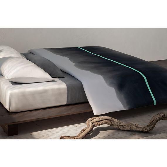 Комплект постельного белья из умягченного сатина из коллекции Slow Motion, Mint, 150х200 см, Tkano, изображение 3