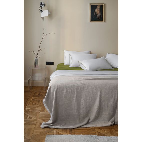 Комплект постельного белья из сатина из коллекции Meditation, olive, 200х220 см, Tkano, изображение 5