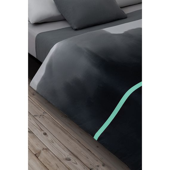 Комплект постельного белья из умягченного сатина из коллекции Slow Motion, Mint, 150х200 см, Tkano, изображение 4