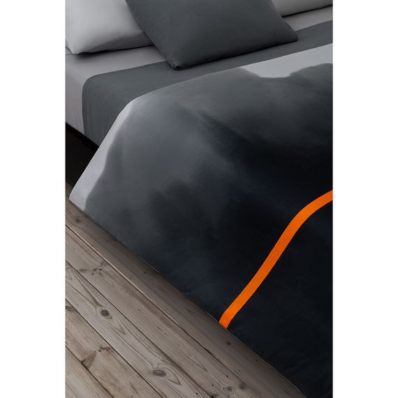 Комплект постельного белья из умягченного сатина из коллекции Slow Motion, Orange, 150х200 см, Tkano, изображение 6