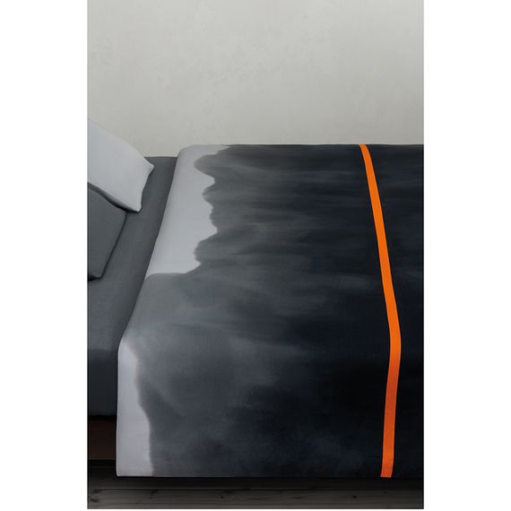 Комплект постельного белья из умягченного сатина из коллекции Slow Motion, Orange, 150х200 см, Tkano, изображение 5