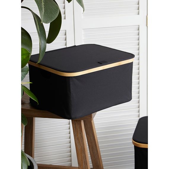 Корзина для белья Neat Low, 40x33x20 см, черная, Smart Solutions, изображение 5