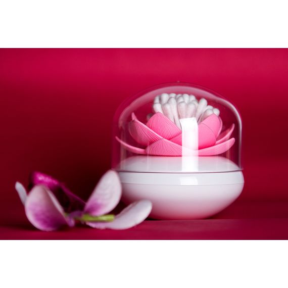 Контейнер для хранения ватных палочек Lotus, белый/розовый, QUALY, изображение 3