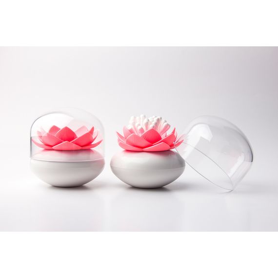 Контейнер для хранения ватных палочек Lotus, белый/розовый, QUALY, изображение 2