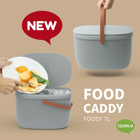 Контейнер для пищевых отходов Foody, 7 л, серый, QUALY, изображение 3