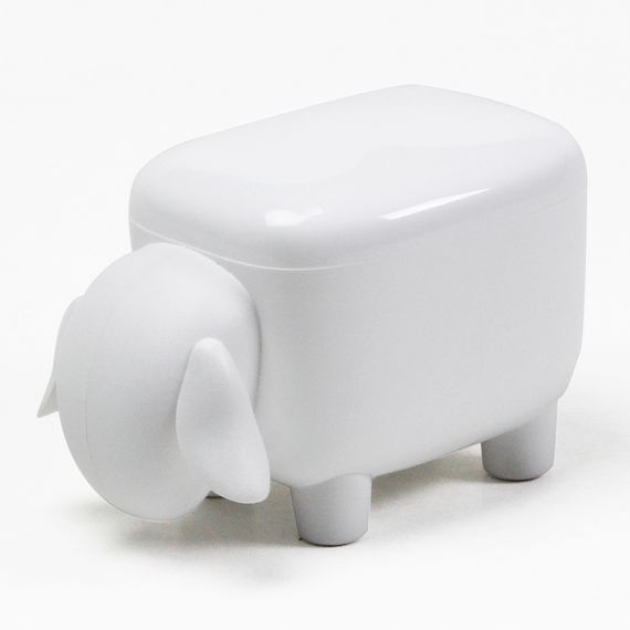 Контейнер для мелочей Sheepshape, белый с белой крышкой, QUALY
