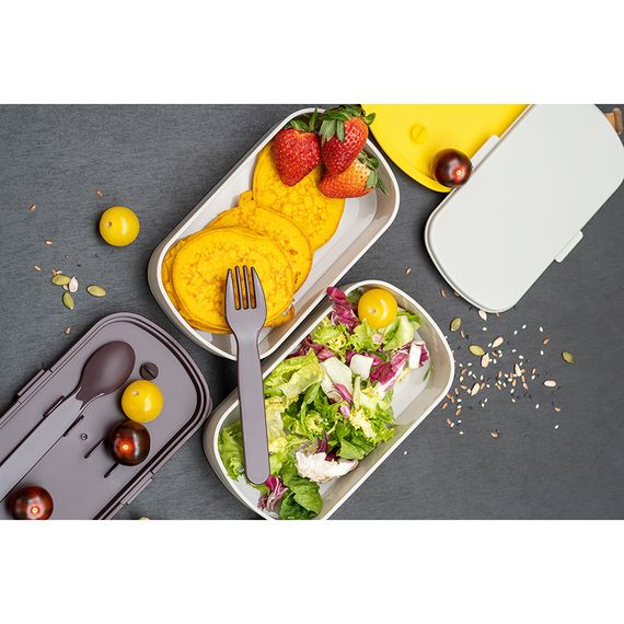 Ланч-бокс с приборами Food Time, 1 л, серый, Smart Solutions, изображение 8