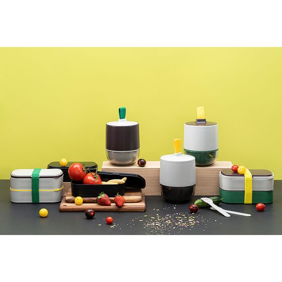 Ланч-бокс с приборами Food Time, 1 л, зеленый/серый, Smart Solutions, изображение 3