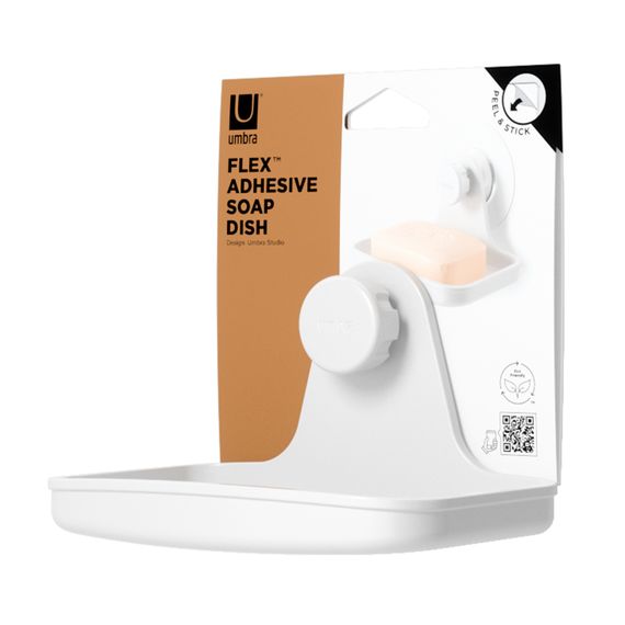 Мыльница для душа настенная Flex Adhesive, белая, UMBRA, изображение 10