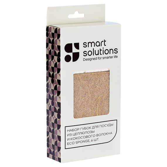 Набор губок для посуды из целлюлозы и кокосового волокна Eco Sponge, 6 шт., Smart Solutions, изображение 6