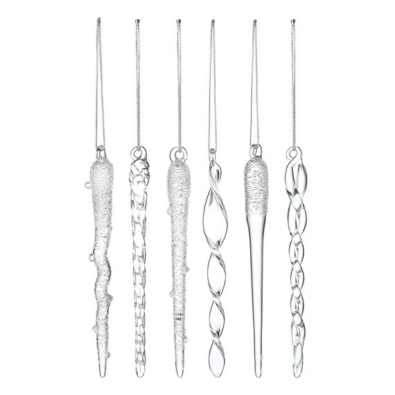 Набор ёлочных украшений Fancy icicles из коллекции New Year Essential, 6 шт., Tkano
