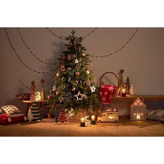 Набор елочных шаров Trendy stripes из джута и картона из коллекции New Year Essential, 4 шт., Tkano, изображение 2