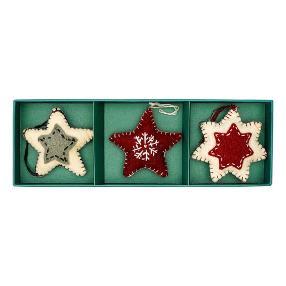 Набор елочных украшений из фетра Christmas stars из коллекции New Year Essential, 3 шт., Tkano, изображение 4