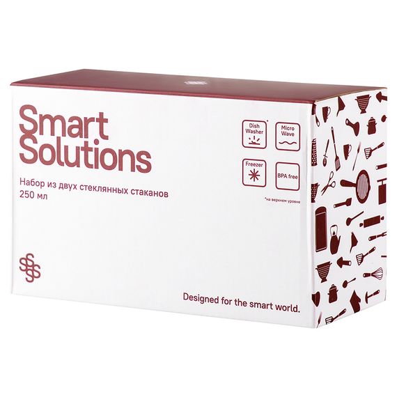 Набор из двух стеклянных стаканов, 250 мл, Smart Solutions, изображение 4