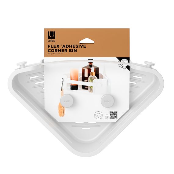 Органайзер для душа угловой Flex Adhesive, белый, UMBRA, изображение 8