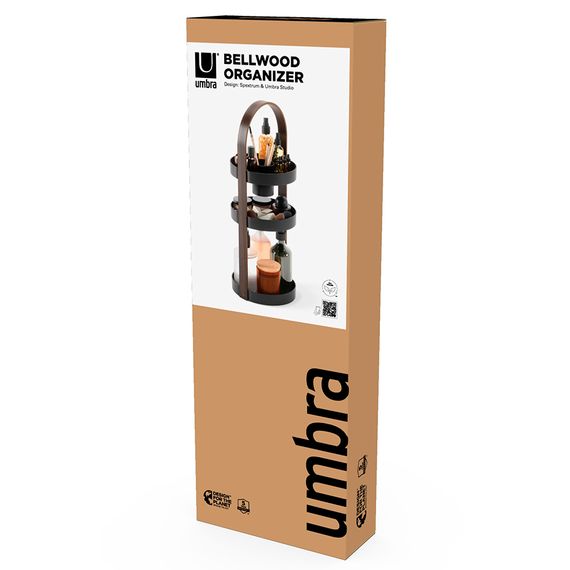 Органайзер для косметики Bellwood, 20х50 см, черный/орех, UMBRA, изображение 9
