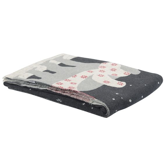 Плед из хлопка с новогодним рисунком Polar bear из коллекции New Year Essential, 130х180 см, Tkano, изображение 4