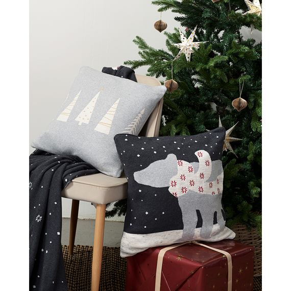Подушка вязаная с новогодним рисунком Polar bear из коллекции New Year Essential, 45х45 см, Tkano, изображение 7
