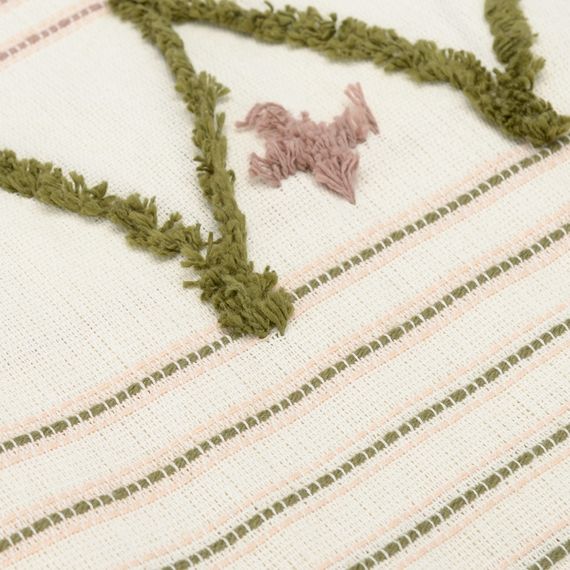 Покрывало из хлопка с бахромой оливкового цвета из коллекции Ethnic, 180х250 см, Tkano, изображение 8
