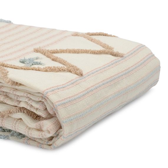 Покрывало из хлопка с бахромой голубого цвета из коллекции Ethnic, 180х250 см, Tkano, изображение 8