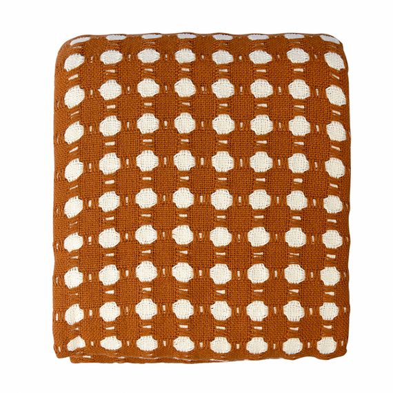 Покрывало из хлопка Polka dots карамельного цвета из коллекции Essential, 230х250 см, Tkano, изображение 9
