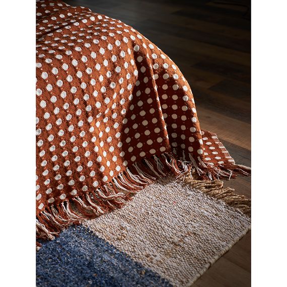 Покрывало из хлопка Polka dots карамельного цвета из коллекции Essential, 230х250 см, Tkano, изображение 7