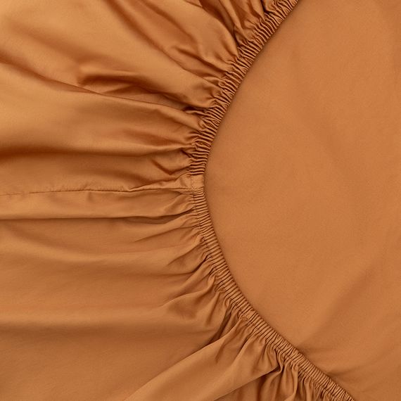 Простыня на резинке из сатина из коллекции Meditation, caramel, 160х200х30 см, Tkano, изображение 11