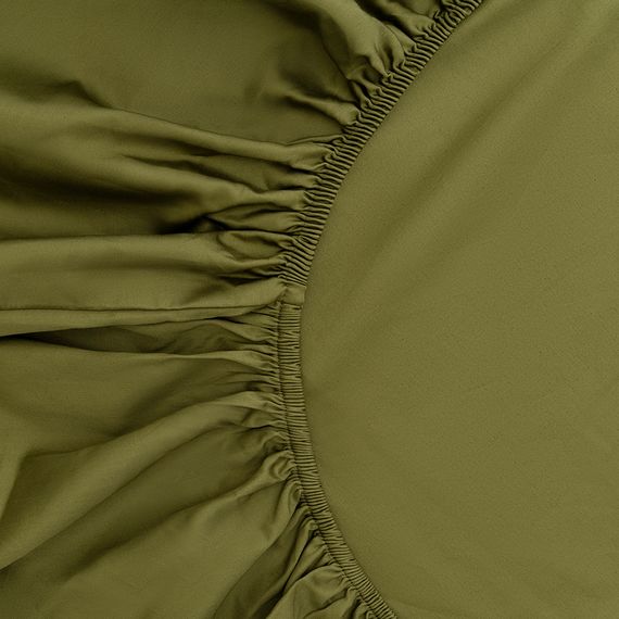 Простыня на резинке из сатина из коллекции Meditation, olive, 160х200х30 см, Tkano, изображение 11