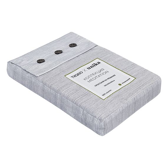 Простыня на резинке из сатина из коллекции Meditation, olive, 160х200х30 см, Tkano, изображение 12