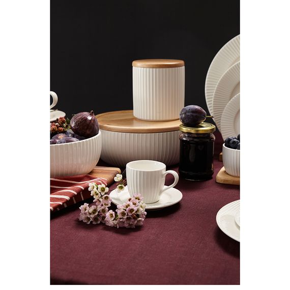 Салатник с крышкой из каучукового дерева Soft Ripples, Dual Glazing, 22 см, Liberty Jones, изображение 2