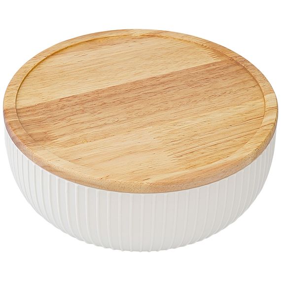 Салатник с крышкой из каучукового дерева Soft Ripples, Dual Glazing, 22 см, Liberty Jones, изображение 5