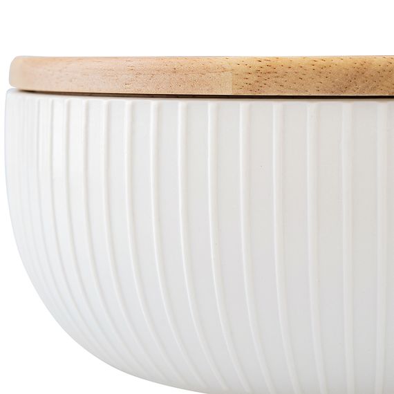 Салатник с крышкой из каучукового дерева Soft Ripples, Dual Glazing, 22 см, Liberty Jones, изображение 4