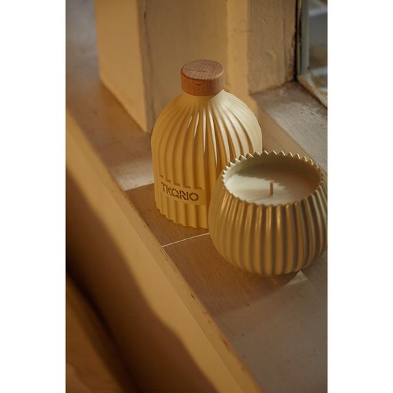 Свеча ароматическая Lemon, Mandarin & Neroli из коллекции Edge, бежевый, 30 ч, Tkano, изображение 13