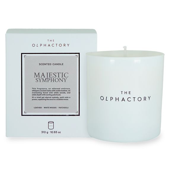 Свеча ароматическая The Olphactory, White Insignia, Majestic Symphony, 60 ч, Ambientair