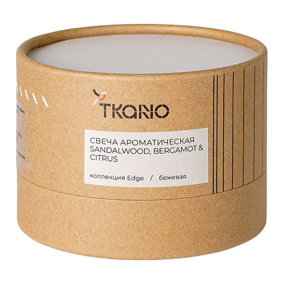 Свеча ароматическая Sandalwood, Bergamot & Citrus из коллекции Edge, бежевый, 30 ч, Tkano, изображение 15