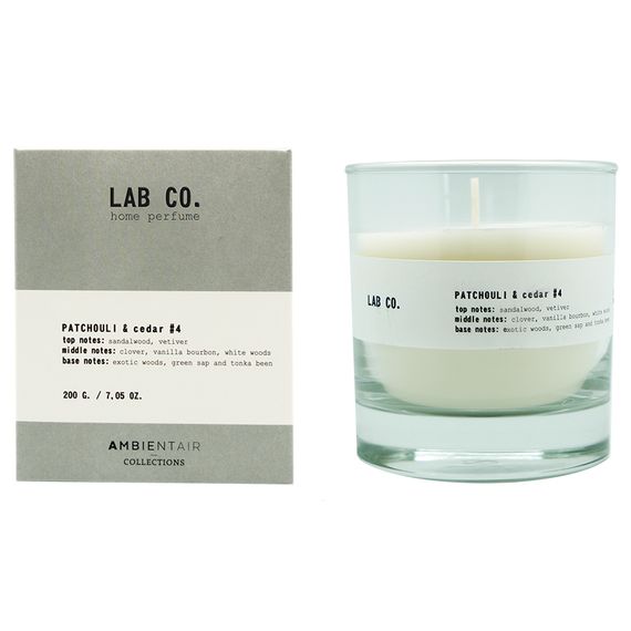 Свеча ароматическая Lab Co, Patchouli&Cedar, 40 ч, Ambientair
