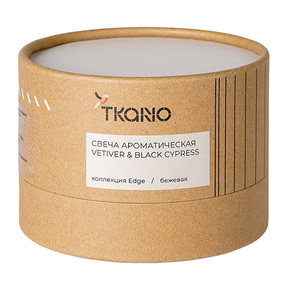 Свеча ароматическая Vetiver & Black cypress из коллекции Edge, бежевый, 30 ч, Tkano, изображение 15