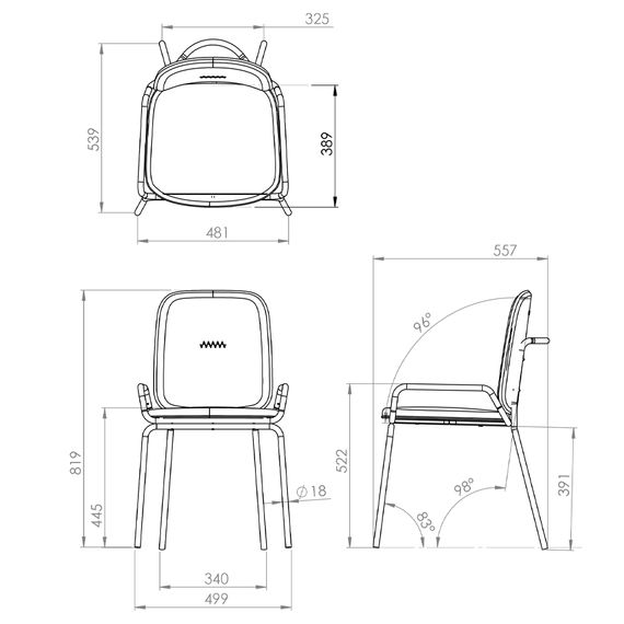 Стул Ror, Double Frame, велюр, черный/розовый, LATITUDE, изображение 7