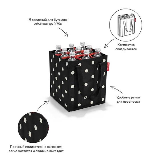 Сумка-органайзер для бутылок Bottlebag mixed dots, Reisenthel, изображение 7