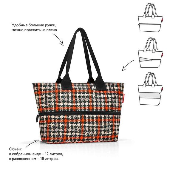 Сумка Shopper E1 glencheck red, Reisenthel, изображение 7
