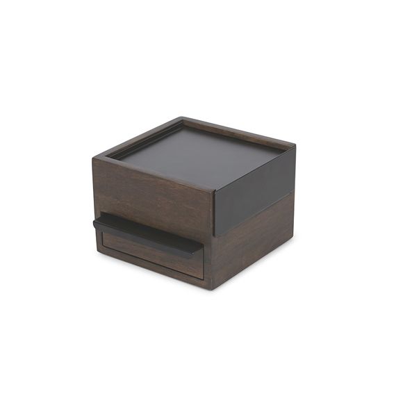 Шкатулка Stowit Mini, черная/орех, UMBRA