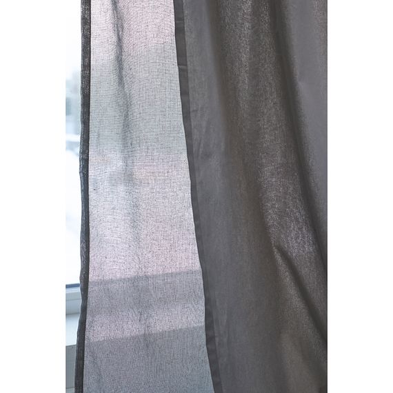 Штора из хлопка двойная базовая серого цвета из коллекции Essential, 150х290 см, Tkano, изображение 4