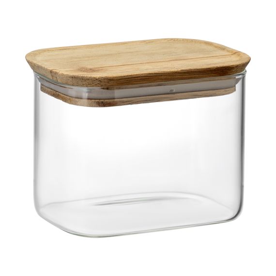 Банка для хранения прямоугольная Glass Acacia, 600 мл, Smart Solutions