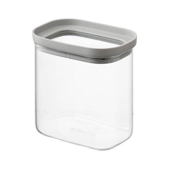 Банка для хранения прямоугольная Vacuum Glass, 750 мл, светло-серая, Smart Solutions