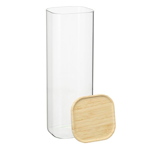 Банка для хранения квадратная Glass Bamboo, 2,2 л, Smart Solutions, изображение 8