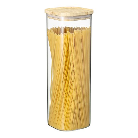 Банка для хранения квадратная Glass Bamboo, 2,2 л, Smart Solutions, изображение 7